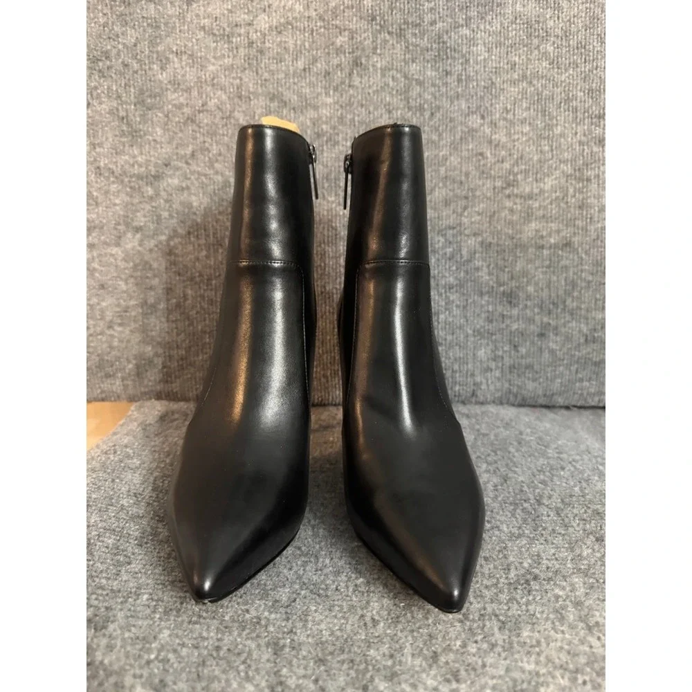 NWOB Michael Kors Black Leather Pointed Toe Stiletto Ankle Boots SG23D 9M - Picture 3 of 8